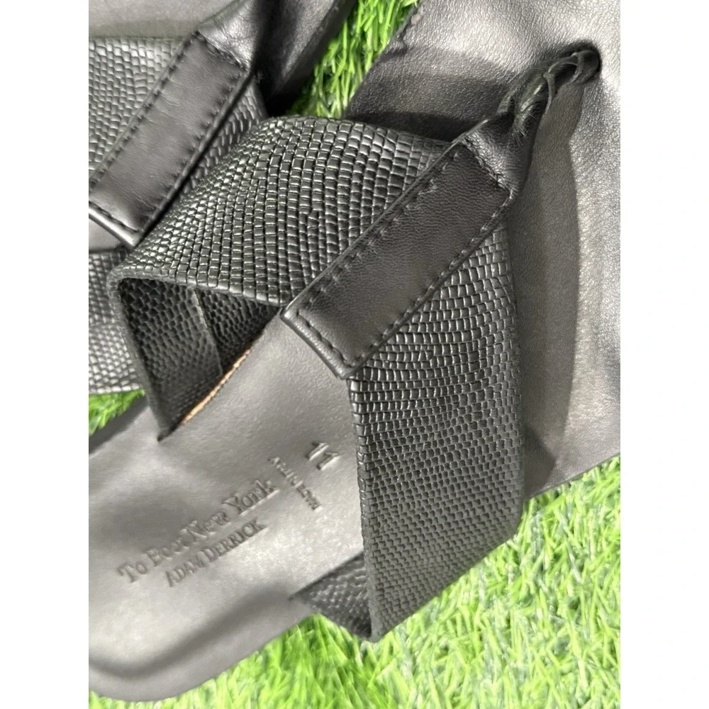 To Boot New York Adam Derrick Leather Sandals Flip Flop Thong Men Size 11 Black